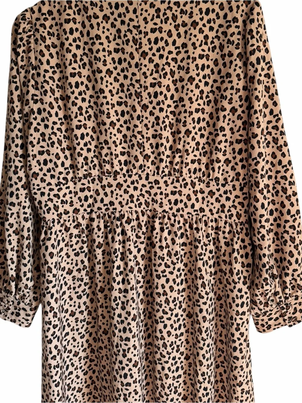 J. Crew Button-Front A-Line Midi Leopard Print Long Sleeve Dress Size 10